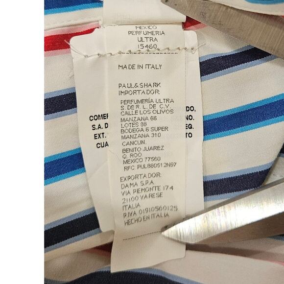 Paul & Shark Yachting Multicolor Striped Button Down Shirt Size 45 EUC - Picture 7 of 10